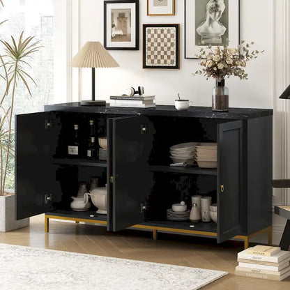 Modern Sideboard with Metal Handles and Support Legs
