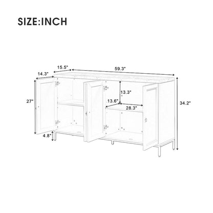 Modern Sideboard with Metal Handles and Support Legs