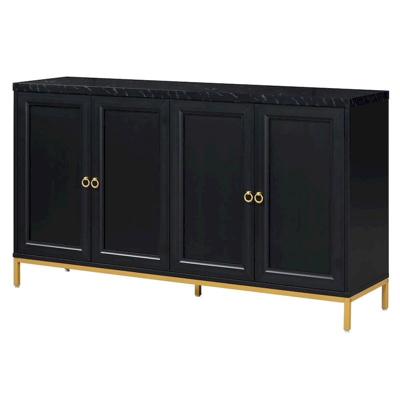 Modern Sideboard with Metal Handles and Support Legs