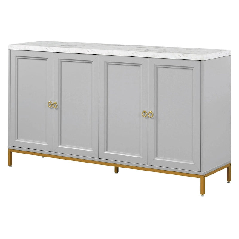 Modern Sideboard with Metal Handles and Support Legs
