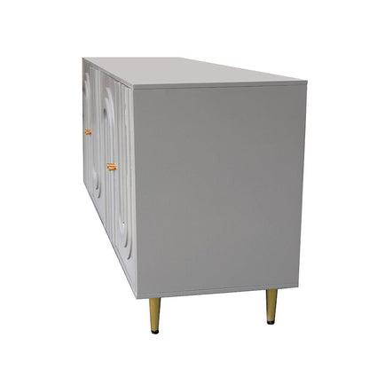 Wooden Cabinet With Glass Doors and Shelves Display Storage Cabinet