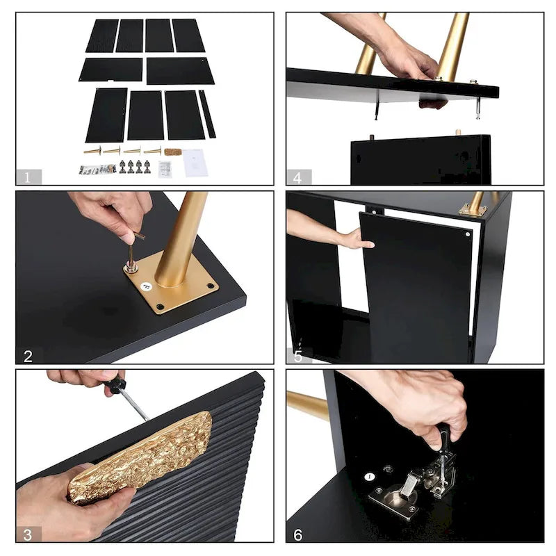 Modern Glam 2-Door Accent Sideboard Entryway Cabinet Storage Dining Room Buffets Credenza Living room