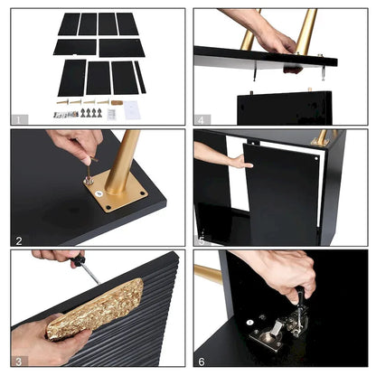 Modern Glam 2-Door Accent Sideboard Entryway Cabinet Storage Dining Room Buffets Credenza Living room