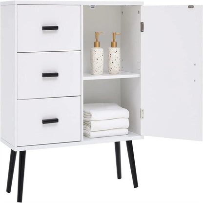Storage Cabinet with Rattan Door 3 Drawers - 11.8D x 31.5W x 30.7H
