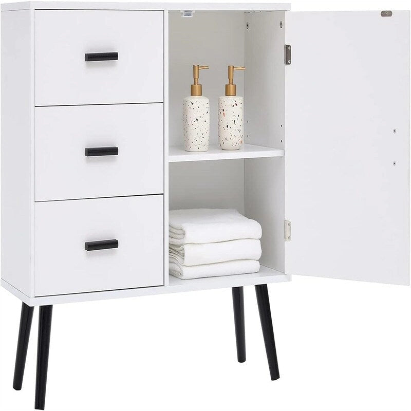 Storage Cabinet with Rattan Door 3 Drawers - 11.8D x 31.5W x 30.7H