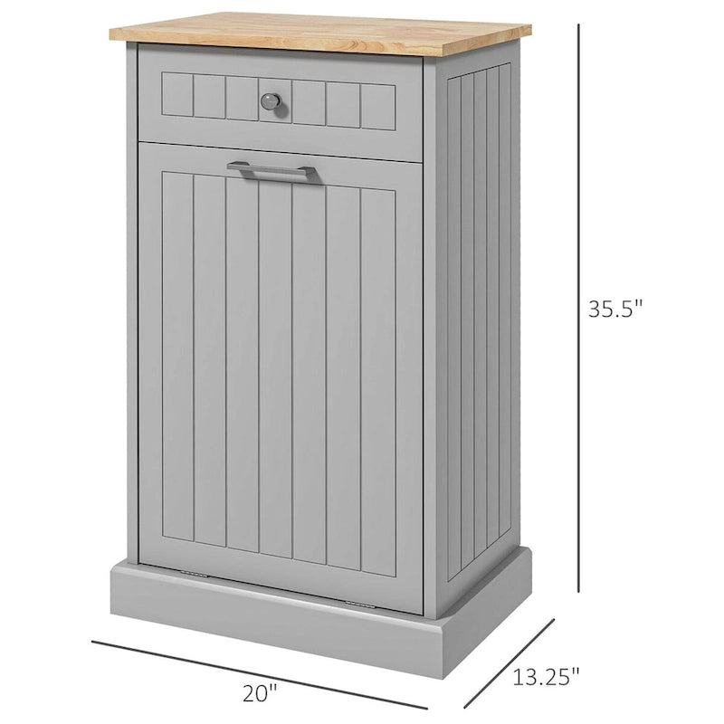 Kitchen Tilt Out Free Standing Recycling Cabinet Trash Can Holder