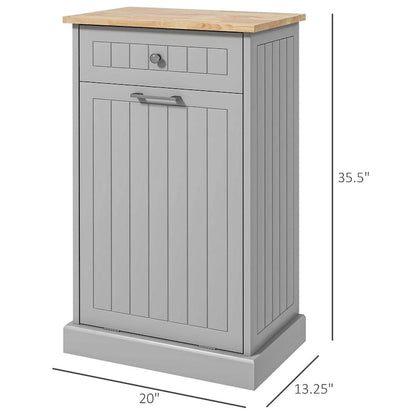 Kitchen Tilt Out Free Standing Recycling Cabinet Trash Can Holder