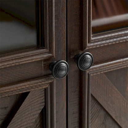 Wood Buffet Cabinet with 2 Doors and Metal Handle