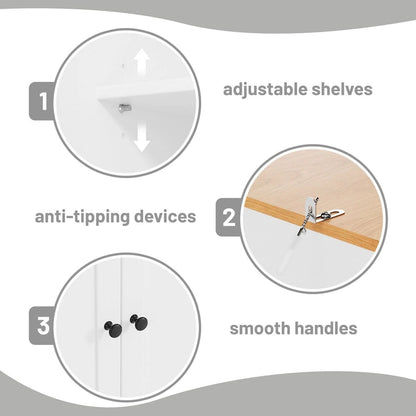 40.2x20x71.3inch High Freestanding Kitchen Pantry Large Cupboard Storage Cabinet with 2 Drawers, 2 Adjustable 8 Door Shelves