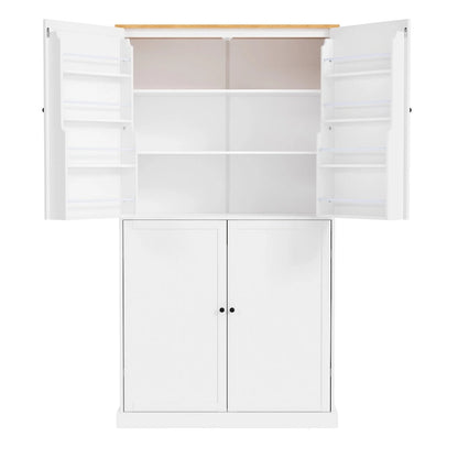 40.2x20x71.3inch High Freestanding Kitchen Pantry Large Cupboard Storage Cabinet with 2 Drawers, 2 Adjustable 8 Door Shelves