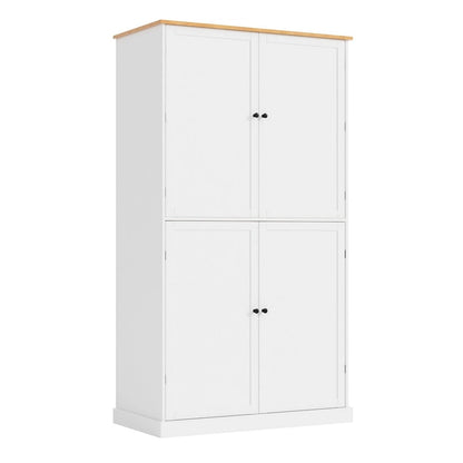 40.2x20x71.3inch High Freestanding Kitchen Pantry Large Cupboard Storage Cabinet with 2 Drawers, 2 Adjustable 8 Door Shelves