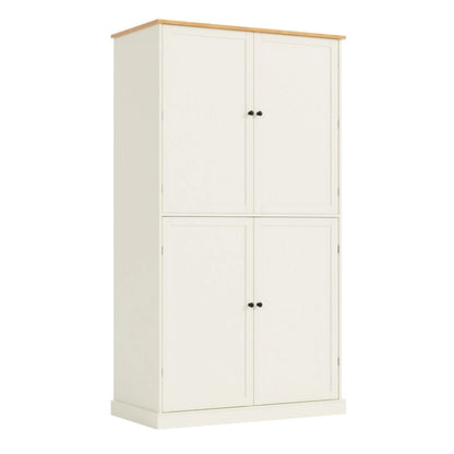 40.2x20x71.3inch High Freestanding Kitchen Pantry Large Cupboard Storage Cabinet with 2 Drawers, 2 Adjustable 8 Door Shelves