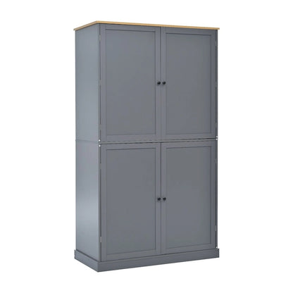 40.2x20x71.3inch High Freestanding Kitchen Pantry Large Cupboard Storage Cabinet with 2 Drawers, 2 Adjustable 8 Door Shelves