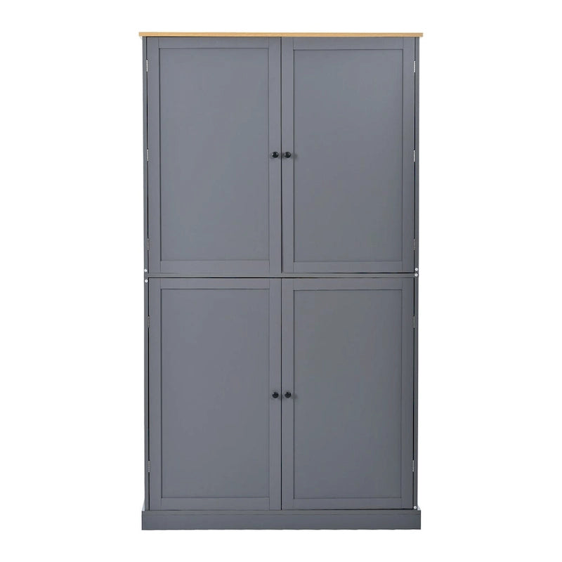 40.2x20x71.3inch High Freestanding Kitchen Pantry Large Cupboard Storage Cabinet with 2 Drawers, 2 Adjustable 8 Door Shelves