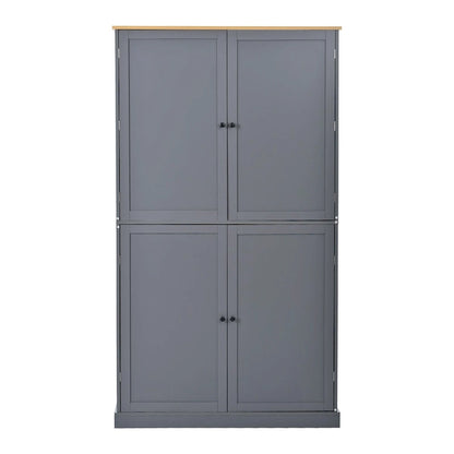 40.2x20x71.3inch High Freestanding Kitchen Pantry Large Cupboard Storage Cabinet with 2 Drawers, 2 Adjustable 8 Door Shelves