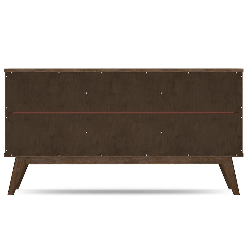 WYNDENHALL Wright SOLID ACACIA WOOD 60 inch Wide Rectangle Mid Century Sideboard with Wine Storage in Rustic Natural Aged Brown