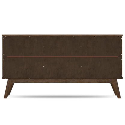 WYNDENHALL Wright SOLID ACACIA WOOD 60 inch Wide Rectangle Mid Century Sideboard with Wine Storage in Rustic Natural Aged Brown