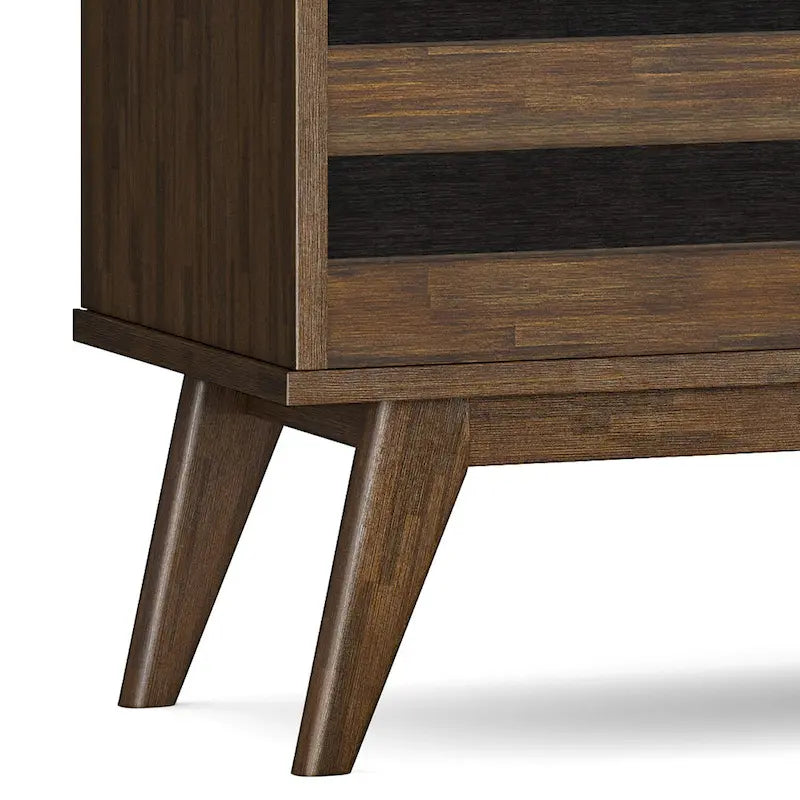 WYNDENHALL Wright SOLID ACACIA WOOD 60 inch Wide Rectangle Mid Century Sideboard with Wine Storage in Rustic Natural Aged Brown