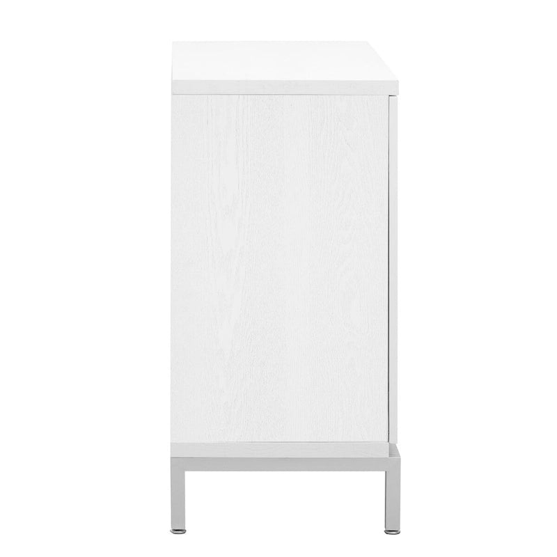 Simple Storage Cabinet Accent Cabinet with Solid Wood Veneer and Metal Leg Frame for Living Room, Entryway, Dining Room