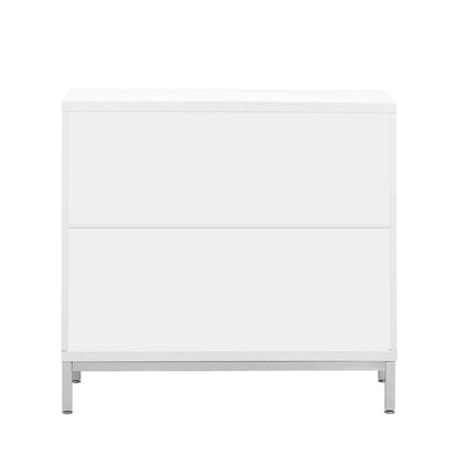 Simple Storage Cabinet Accent Cabinet with Solid Wood Veneer and Metal Leg Frame for Living Room, Entryway, Dining Room