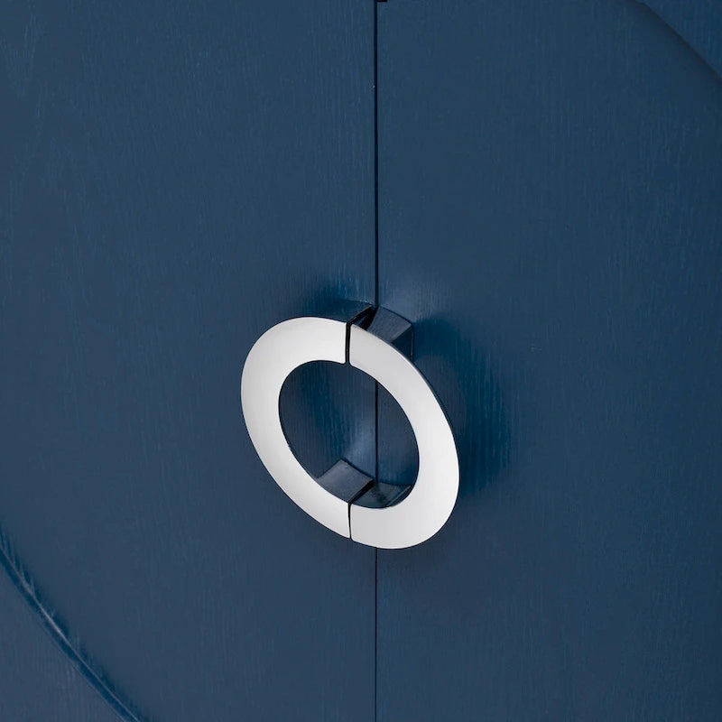 Simple Storage Cabinet Accent Cabinet with Solid Wood Veneer and Metal Leg Frame for Living Room, Entryway, Dining Room