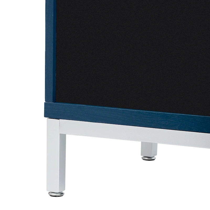 Simple Storage Cabinet Accent Cabinet with Solid Wood Veneer and Metal Leg Frame for Living Room, Entryway, Dining Room