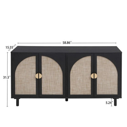 4 Door Cabinet, Suitable for Bedroom, Living Room, Study