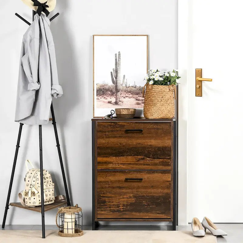 QQ Shoe Cabinet with 2 Flip Drawers
