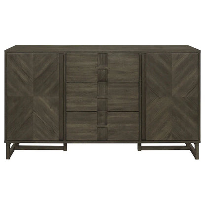 Glenmoor Dark Grey 3-Drawer Server with 2 Cabinets