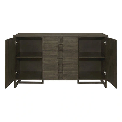 Glenmoor Dark Grey 3-Drawer Server with 2 Cabinets