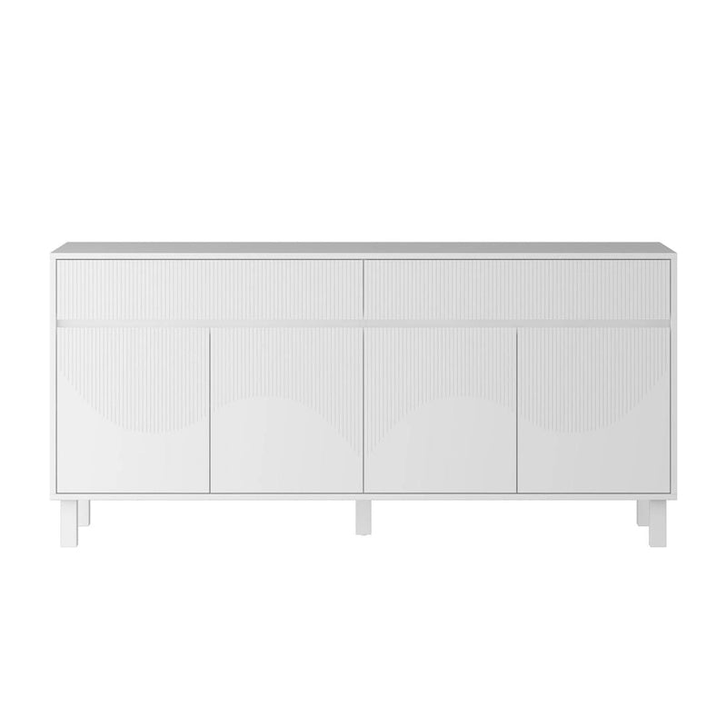 Buffet Storage Cabinet with Pine Leg and Adjustable Interior Sideboard - 63