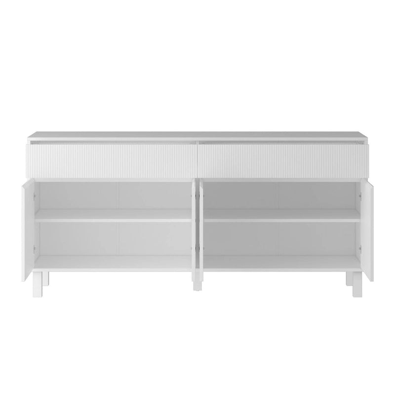 Buffet Storage Cabinet with Pine Leg and Adjustable Interior Sideboard - 63