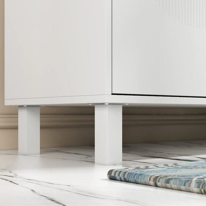 Buffet Storage Cabinet with Pine Leg and Adjustable Interior Sideboard - 63