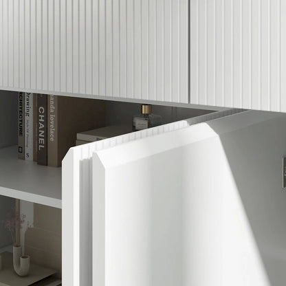 Buffet Storage Cabinet with Pine Leg and Adjustable Interior Sideboard - 63