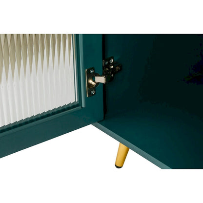 60 inches Wood TV Stand with Storage Cabinet and Glass Door