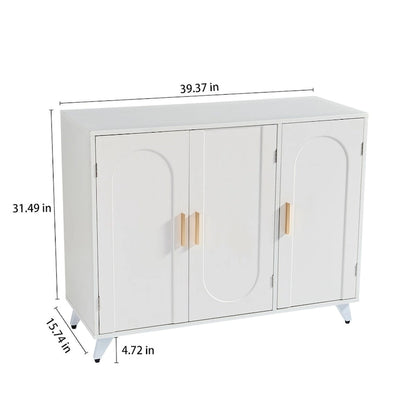 Sideboard Buffet cabinet with 3 doors and removable shelves, for living room, dining room