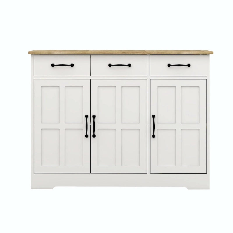 Farmhouse Buffet Cabinet Storage Sideboard with 3 Drawers and 3 Doors