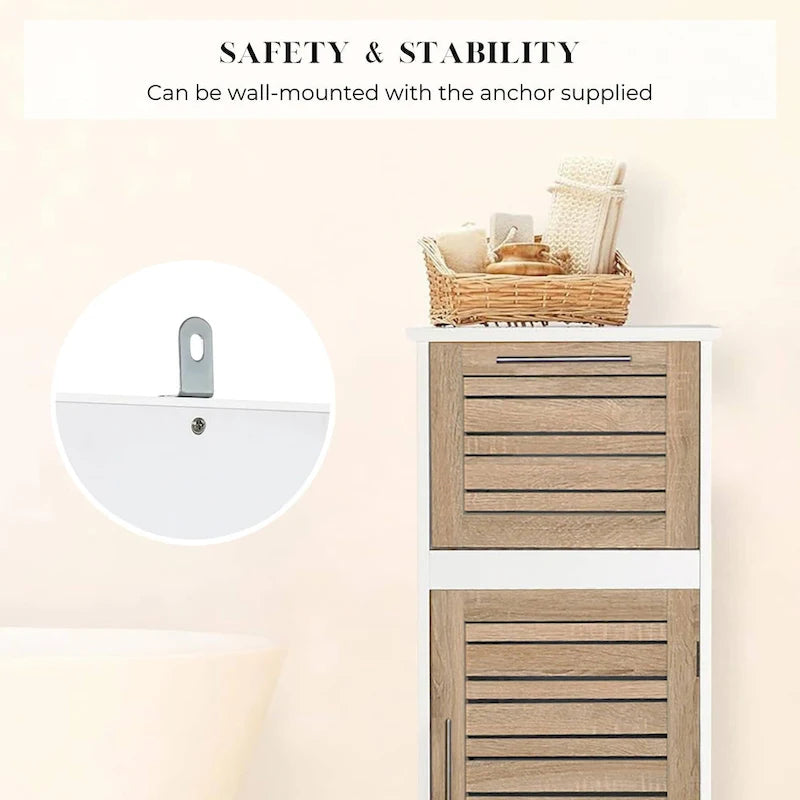 Stockholm Linen Storage Cabinet Vented Door and Drawer