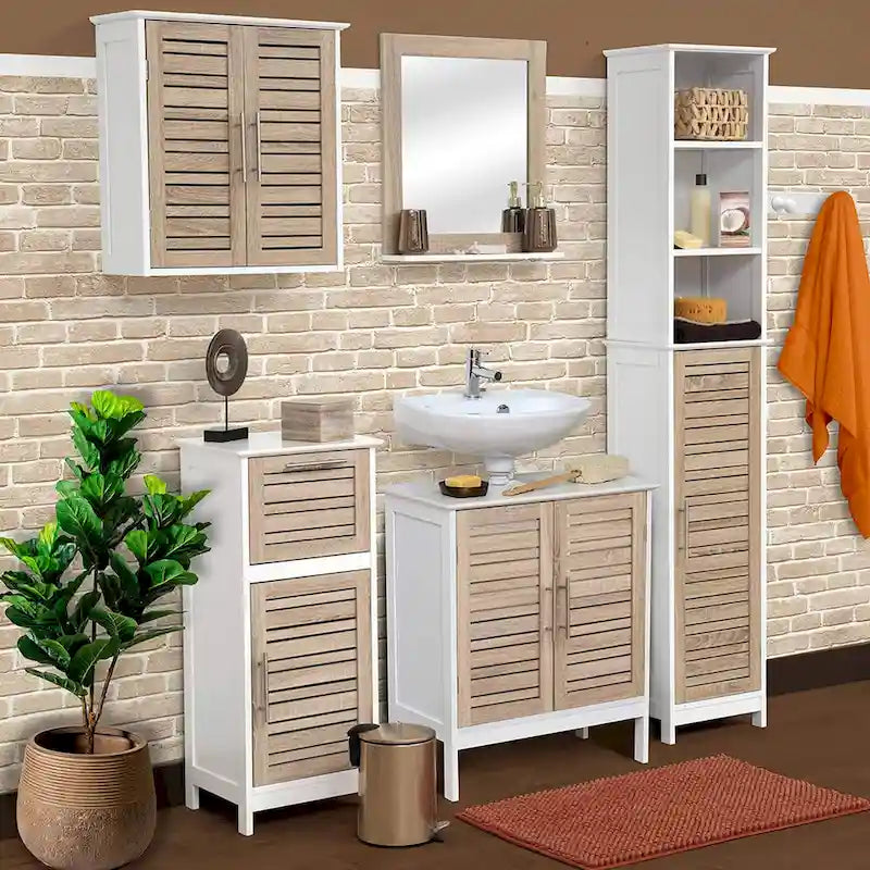 Stockholm Linen Storage Cabinet Vented Door and Drawer