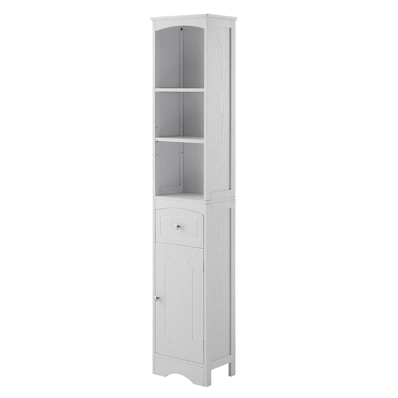 Wooden Freestanding Tall Bathroom Storage Linen Cabinet