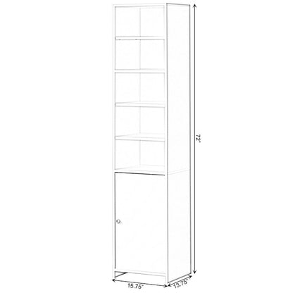 Tall Bathroom Laundry Storage Organizer Cabinet Linen Tower, White