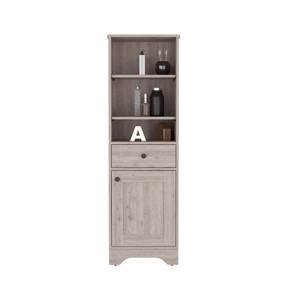 Linen Cabinet Burnedt, One Drawer, One Cabinet, Multiple Shelves, Light Gray Finish