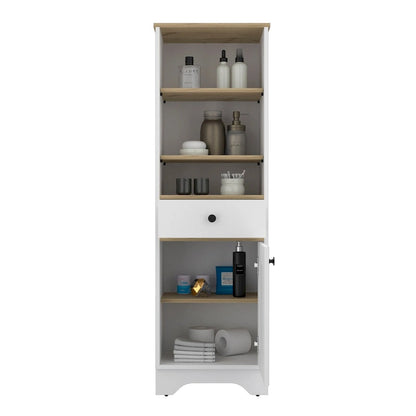 Linen Cabinet Burnedt, One Drawer, One Cabinet, Multiple Shelves, Light Gray Finish