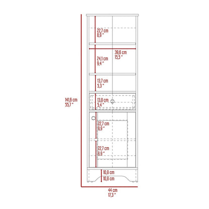 Linen Cabinet Burnedt, One Drawer, One Cabinet, Multiple Shelves, Light Gray Finish