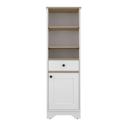 Linen Cabinet Burnedt, One Drawer, One Cabinet, Multiple Shelves, Light Gray Finish