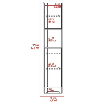 Ibis Linen Cabinet, Double Doors, Four Interior Shelves, Two Cabinets -Light Oak