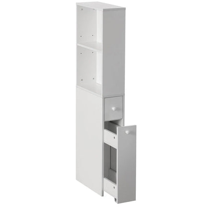 Bathroom Storage Cabinet, Ideal as Toilet Paper Storage, Feminine Product Organizer W/ Storage Drawer and Adjustable Shelf