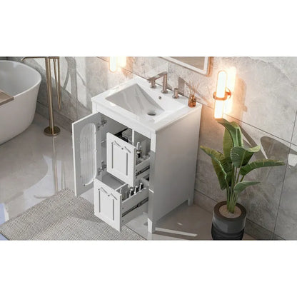 Bathroom Vanity Cabinet with Two Drawers and Door
