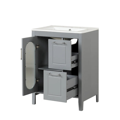 Bathroom Vanity Cabinet with Two Drawers and Door
