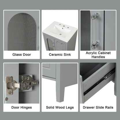 Bathroom Vanity Cabinet with Two Drawers and Door